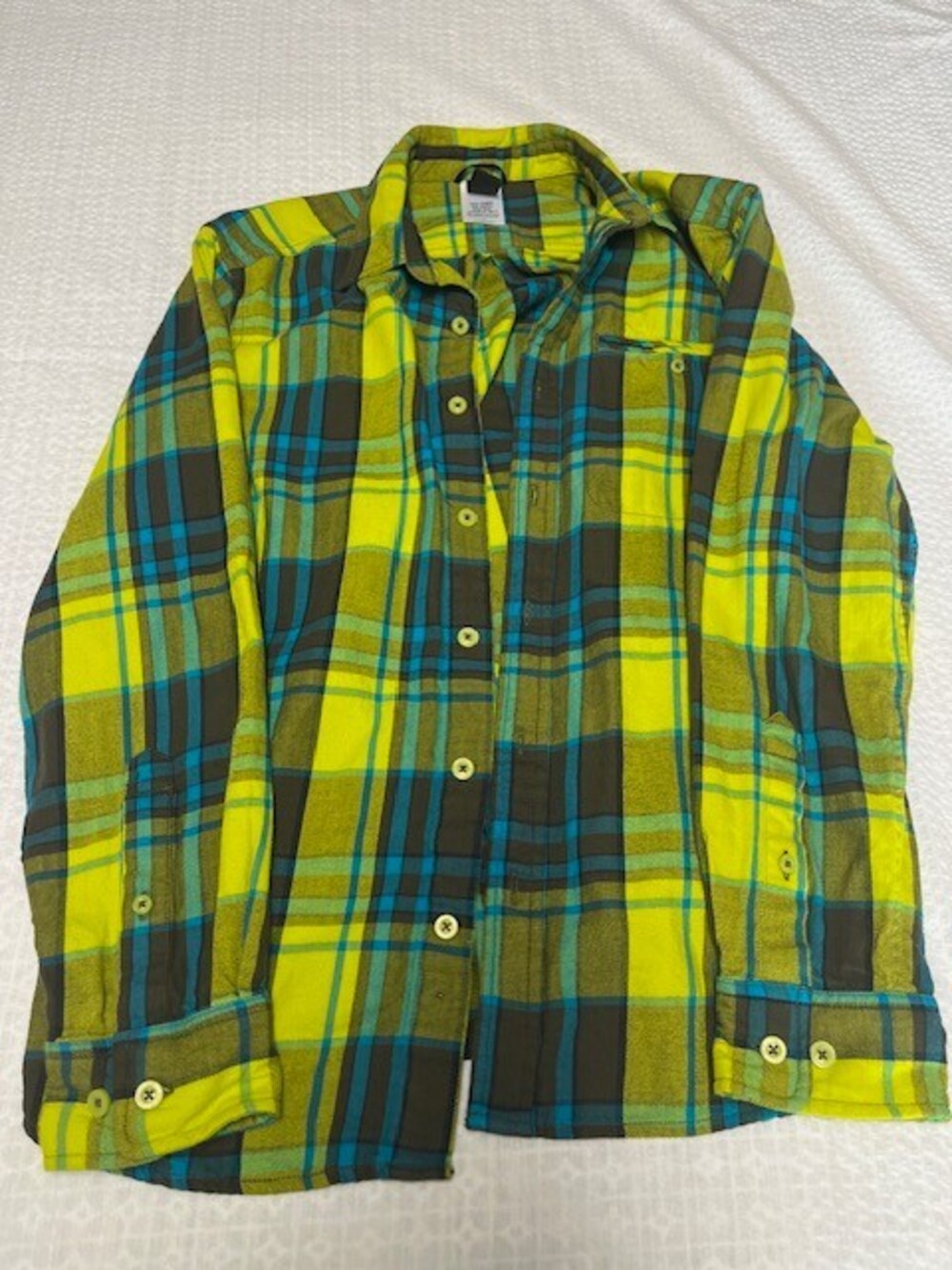 North Face Mens Plaid Shirt Bright Multi color plaid Medium NWOT